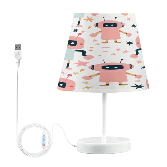 Cartoon Robot Desk Lamp LED Table Nightstand Lamps with 3 Color Temperatures for Home Bedroom Living Room Decor 8x12