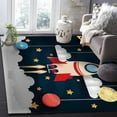 thumbnail image 1 of Cartoon Rocket Area Rug, Cartoon Planet Universe Non Slip Print Rugs, Noise Reduction Machine Washable Carpet For Indoor Living Room Bedroom Office Decor Mat 5x8ft, 1 of 6