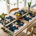 thumbnail image 1 of Cartoon Rocket Colorful Planet Placemats Set of 4,Wipeable Washable Table Mats for Dining Tables, Cute Yellow Star Place Mats for Kitchen Event Party Tabletop Decor, 1 of 9