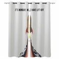 thumbnail image 1 of Cartoon Rockets Kitchen Curtains Letters It's Monday We Have Lift-off Cafe Short Curtains for Bathroom Blackout Window Curtain Grommet Small Window Treatment Drapes for Bedroom Living Room 42"x45"x2, 1 of 9