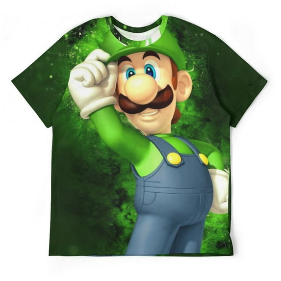 Cartoon Role Luigi's Mansion Unisex Short-sleeve Shirt For Men Women Novelty 3D Print T-Shirt Soft Comfortable Tee Shirts
