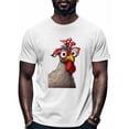 thumbnail image 1 of Cartoon Rooster Men's T Shirts T-Shirt for Men Crew Neck Tees Cotton Tops, White, L, 1 of 7