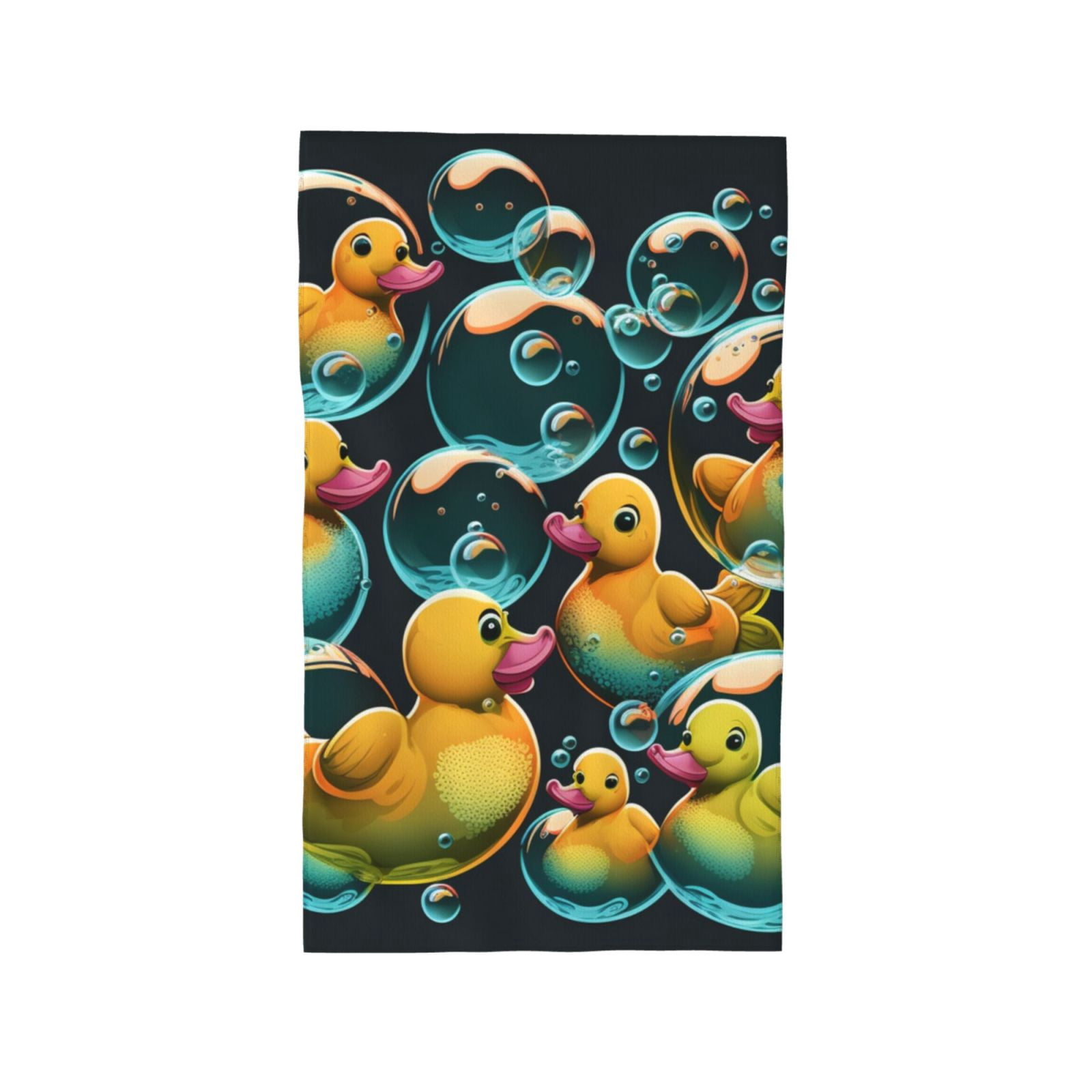 Cartoon Rubber Ducks Soap Bubbles Retro 27.5" x 16" Ultra Soft Hand Towel, Face Wash Cloth for Bathroom, Gym, Travel, Pool