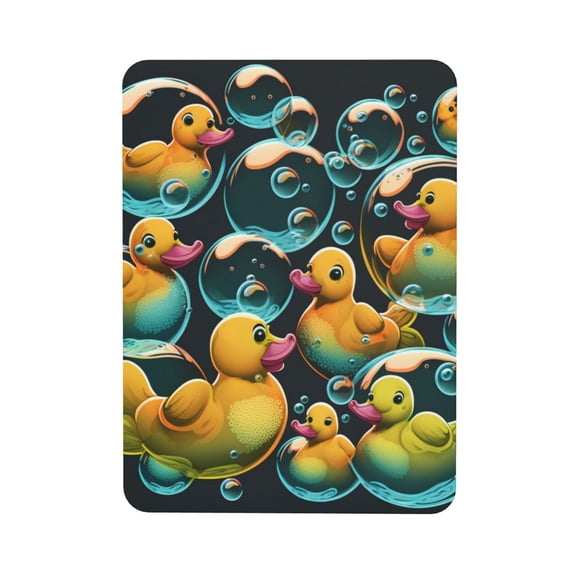 Cartoon Rubber Ducks Soap Bubbles Retro Rectangular Refrigerator Magnet, Soft Magnetic Fridge Magnet for Home, Office, Locker Decor