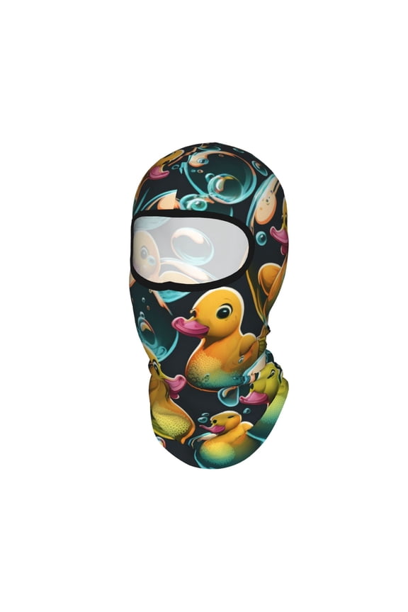 Cartoon Rubber Ducks Soap Bubbles Retro Unisex Balaclava Ski Mask Full Face Cover for Cold Weather & UV Protection, Breathable Cooling Helmet Liner