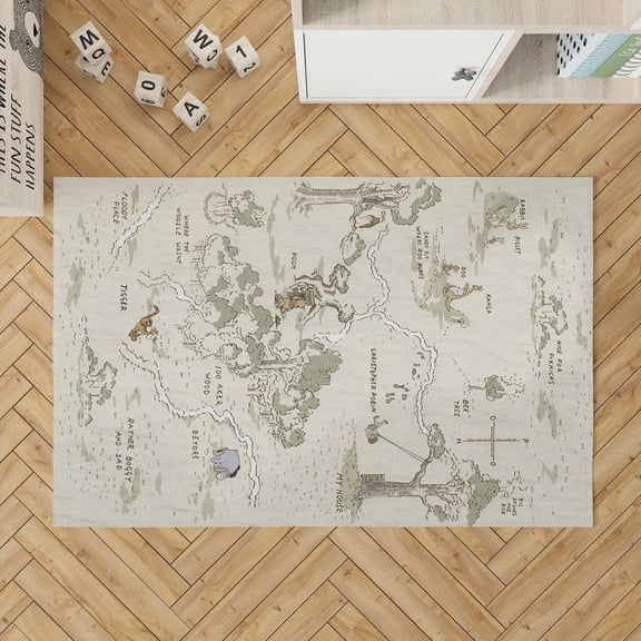 Cartoon Rug, Hundred Acre Rug, Pooh Rugs, Kids Room Rug, Popular Rug, Decorative Rug, Salon Rug, Home Decor Rug, Salon Decor Rug, 3.3'x5' - 100x150 cm