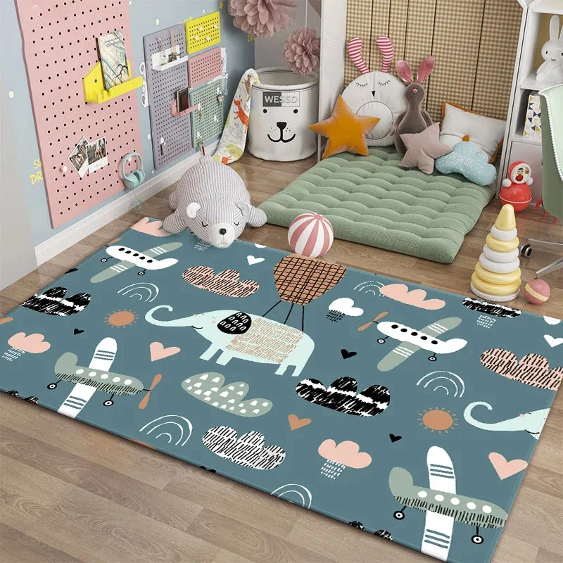 Cartoon Rugs for Bedrooms Cute Animal Carpet Korean Style Mat Soft Room ...