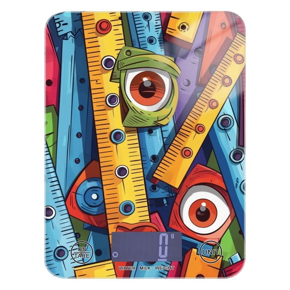 Cartoon Rulers Food Scale Digital Kitchen Scale Waterproof Grams Ounces lbs for Weight Loss