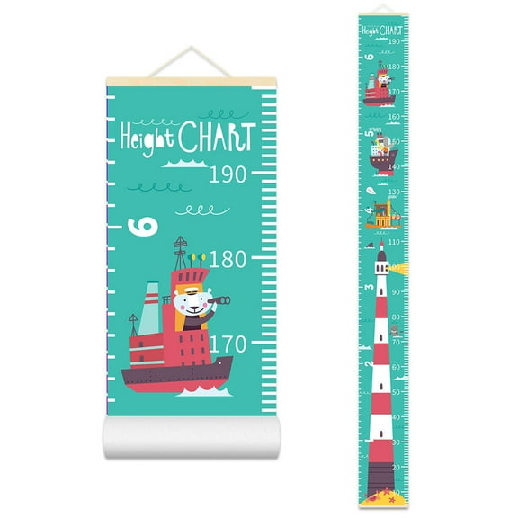 Cartoon Safari Jungle Height Chart for Kid Cute Animal Robot Sunflower Growth Chart Height Measurements Ruler for Wall Nursery Decor