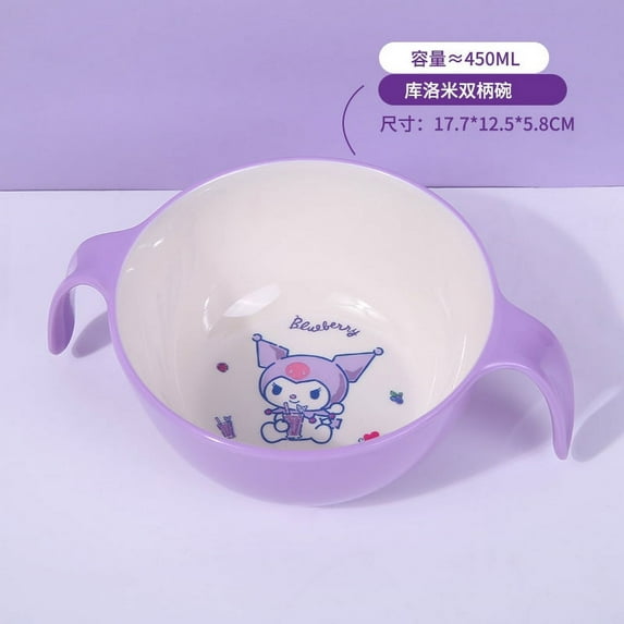 Cartoon Sanrio Anime Figure Tableware Kawaii Purple Kuromi Dinner Set Plates and Dishes Cute Ramen Bowl Dessert Plate