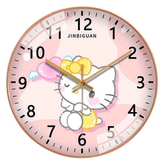 Cartoon Sanrio Bedroom Silent Wall Clock Household Simple Quartz Clock ...