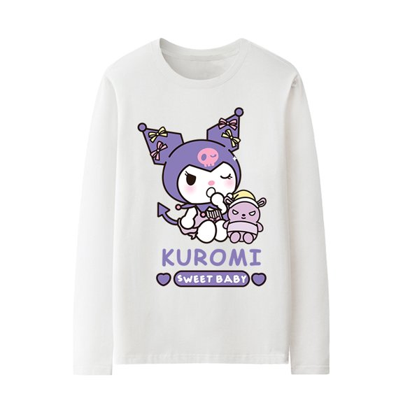Cartoon Sanrio Co-long Sleeve T-shirt Female Kulomi Laurel Dog Melody Little Girl Cotton Clothes