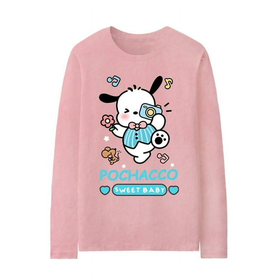Cartoon Sanrio Co-long Sleeve T-shirt Female Kulomi Laurel Dog Melody Little Girl Cotton Clothes