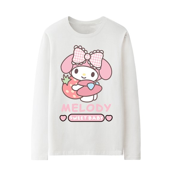 Cartoon Sanrio Co-long Sleeve T-shirt Female Kulomi Laurel Dog Melody Little Girl Cotton Clothes