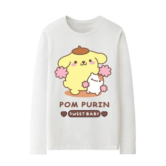 Cartoon Sanrio Co-long Sleeve T-shirt Female Kulomi Laurel Dog Melody Little Girl Cotton Clothes
