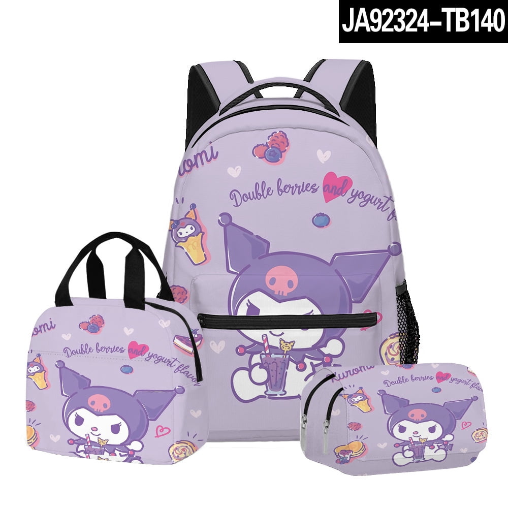Blue Paw Print Pattern 3pcs/Set Bags Laptop Daypack Backpack Lunch Bag Pencil Case - View #10