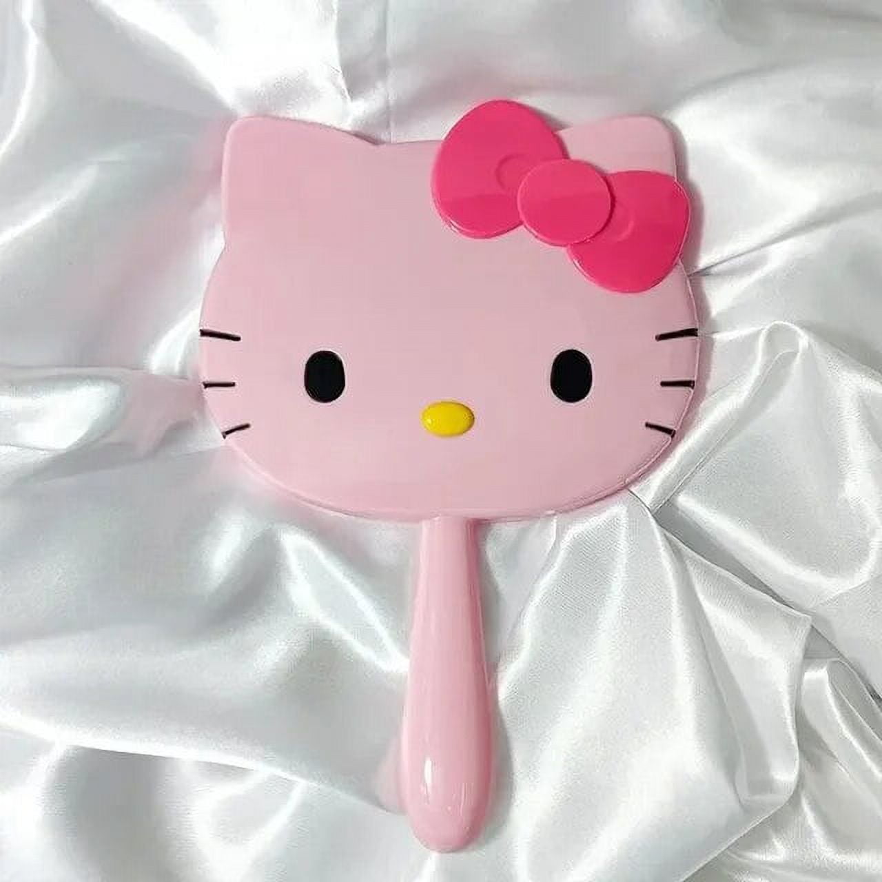 Cartoon Sanrio Hello Kitty Handheld Makeup Mirror Kawaii Kt Cat Handle