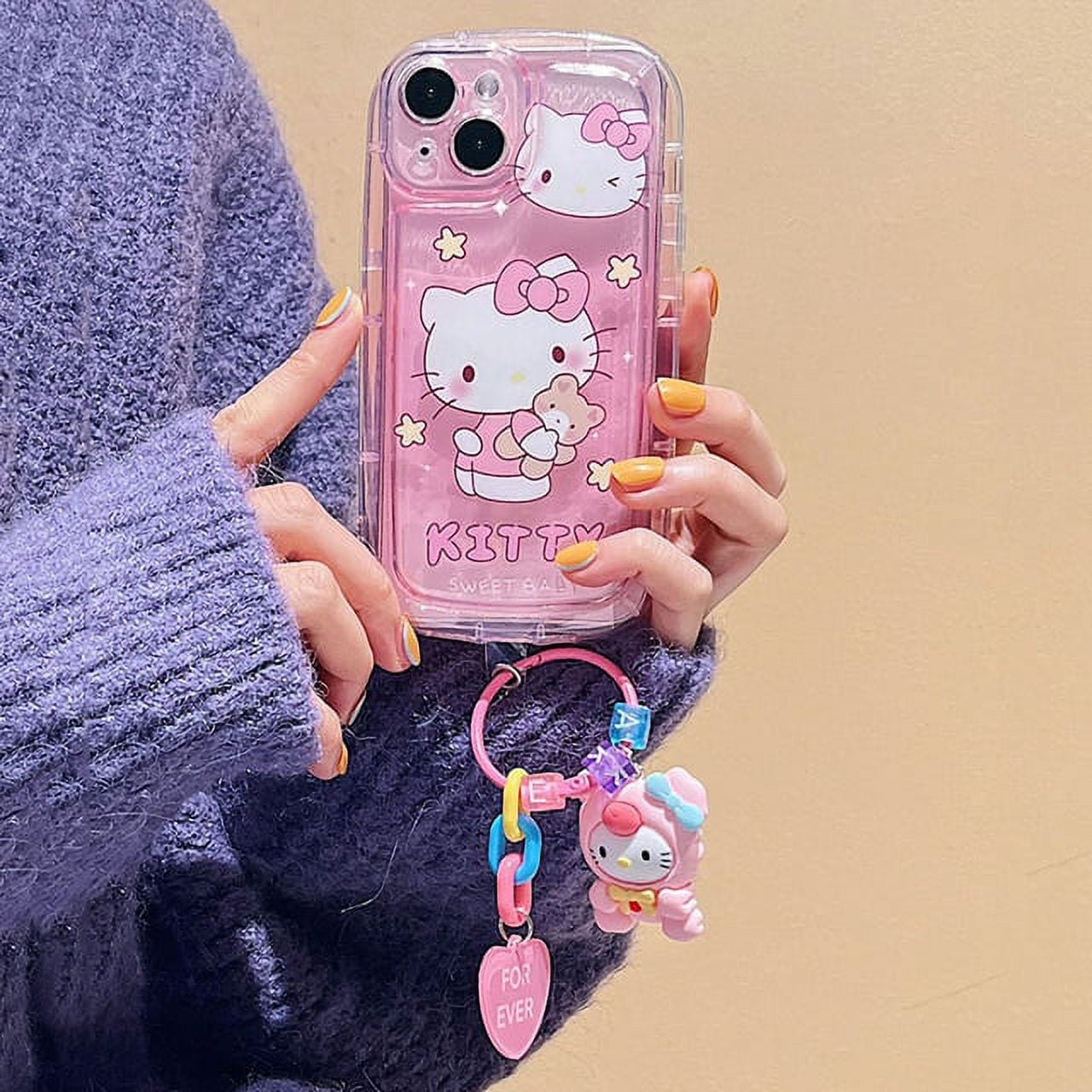 Cartoon Sanrio Hello kitty Kuromi Melody Key Dog Phone Case For iPhone