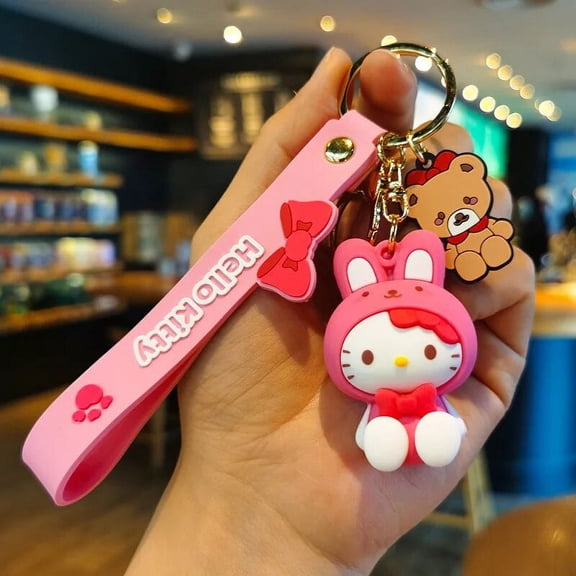 Cartoon Sanrio Keychain Pochacco Hello Kitty My Melody Kawaii Lover Doll Backpack Ornaments Pendant Key Ring Gifts for Friends