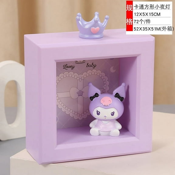 Cartoon Sanrio Kuromi Cinnamoroll My Melody Kawaii Resin Doll Night Light Anime Girl Heart Cute Desktop Ornaments For Girl Gift