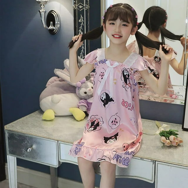 Cartoon Sanrio Kuromi Girls Summer Nightdress Anime Cute My Melody