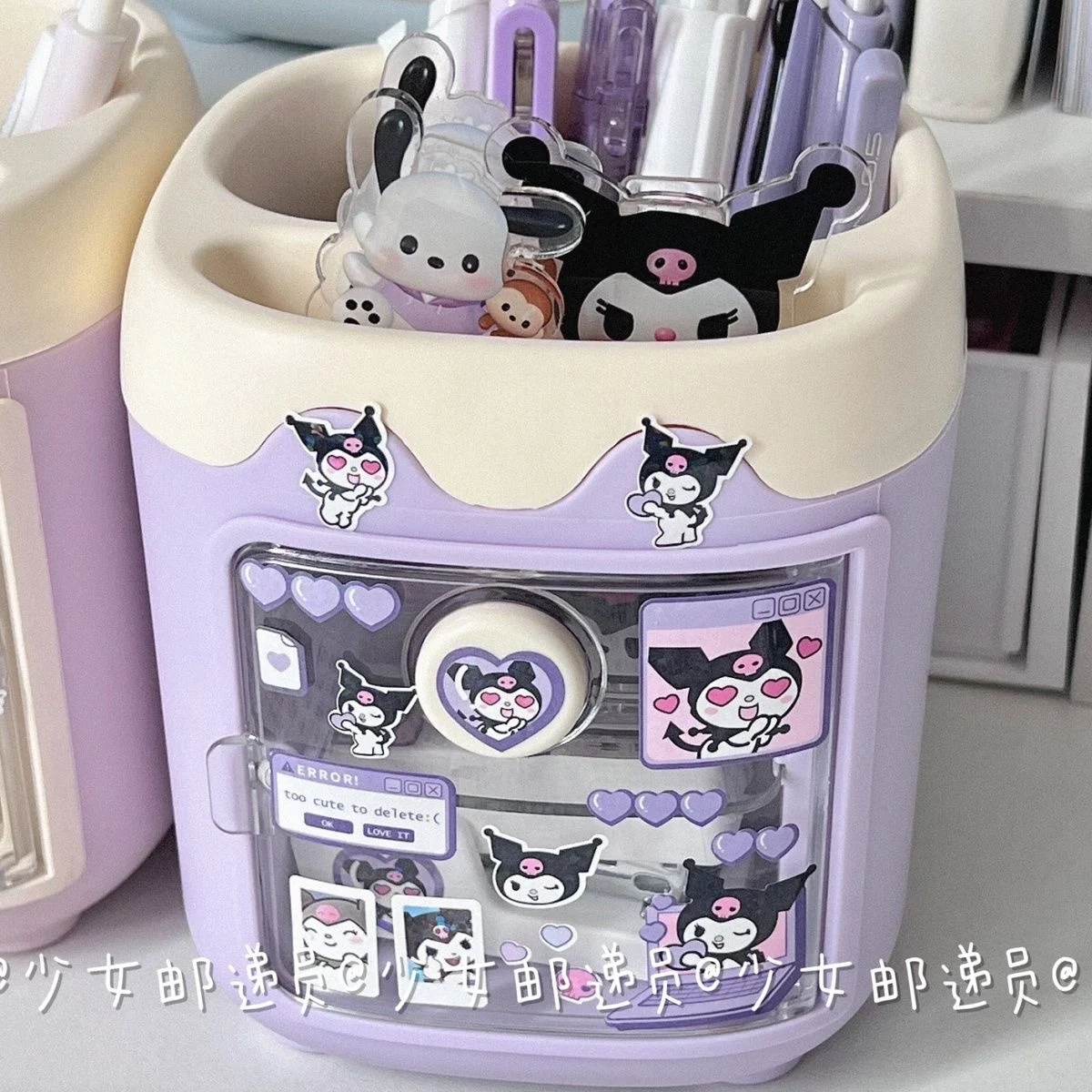 Cartoon Sanrio Makeup Brush Pen Holder Canister Send Stickers Kuromi ...