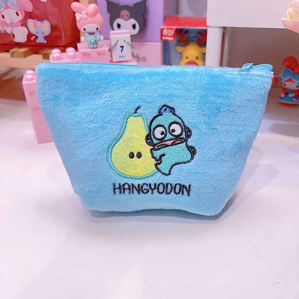 Cartoon Sanrio Plush Transparent Cosmetic Bag Kuromi Hello Kitty Melody