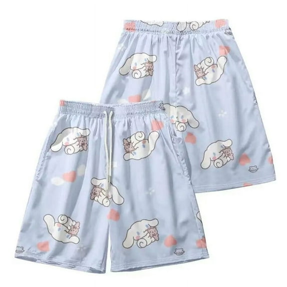 Cartoon Sanrioed Anime Cinnamoroll Kuromi Sports Shorts Ins Kawaii Summer Casual Loose Beach Pants Five-Point Pants Festivalgift