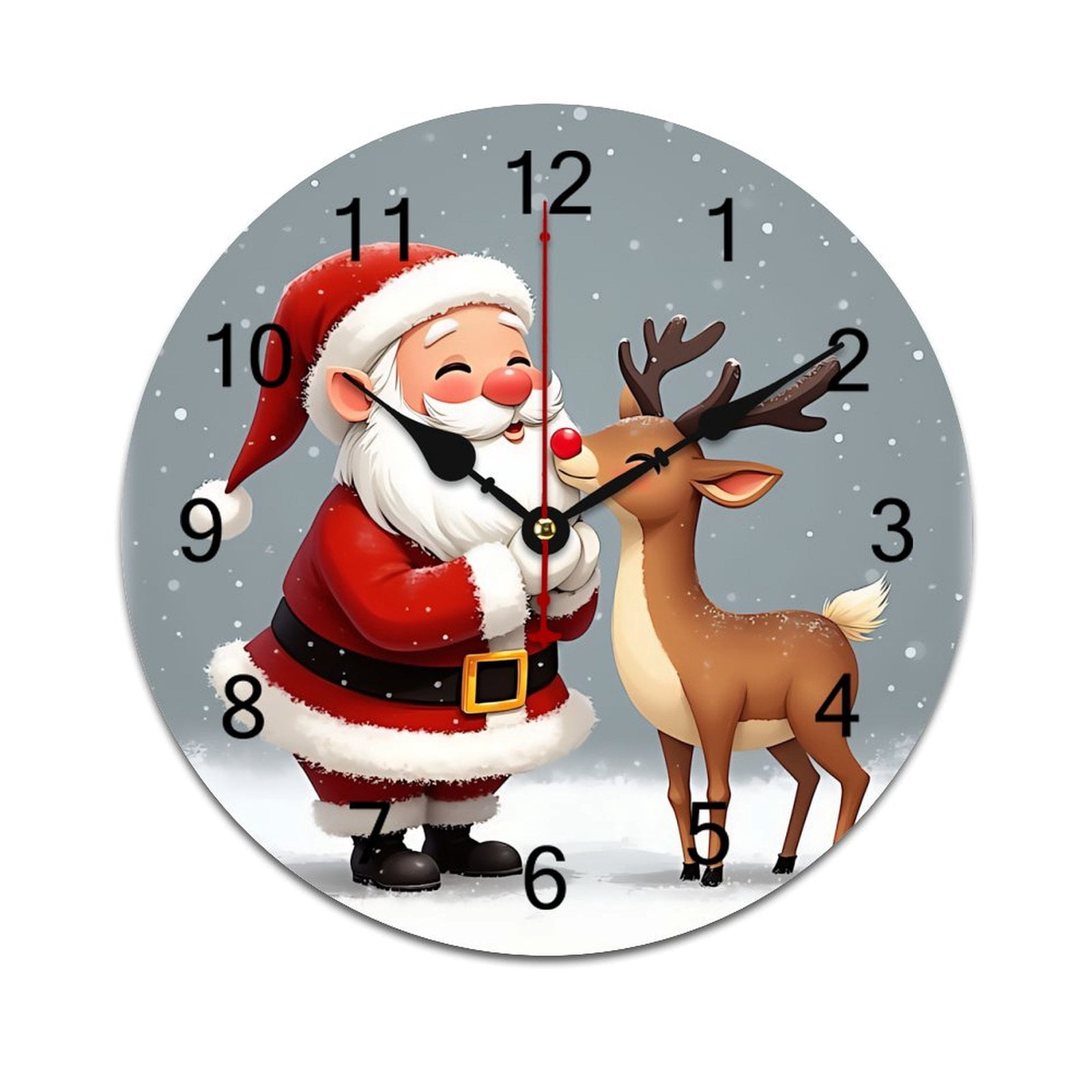 Cartoon Santa Claus Gift And Christmas Tree Red Truck Printed Silent ...