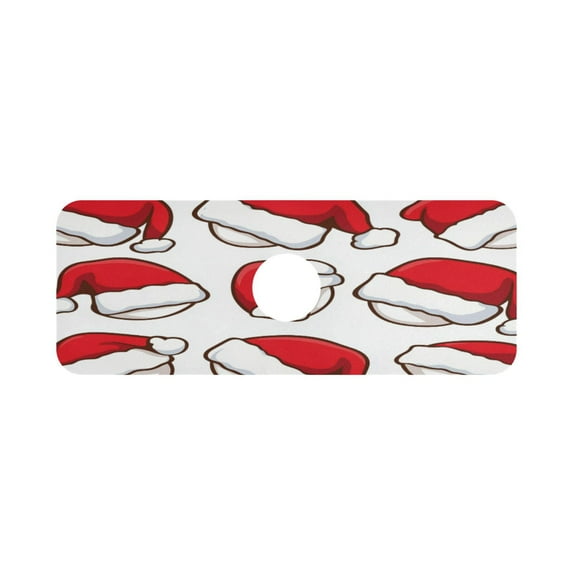 Cartoon Santa Hat Single Compact Faucet Drying Pad 14.7x5.4in Absorbent Mat for Small Sinks, Vanity Countertops