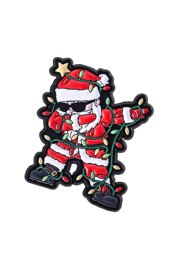 Cartoon Santa Thumbs-Up Alloy Brooch Pin For Backpack Christmas And Celebration