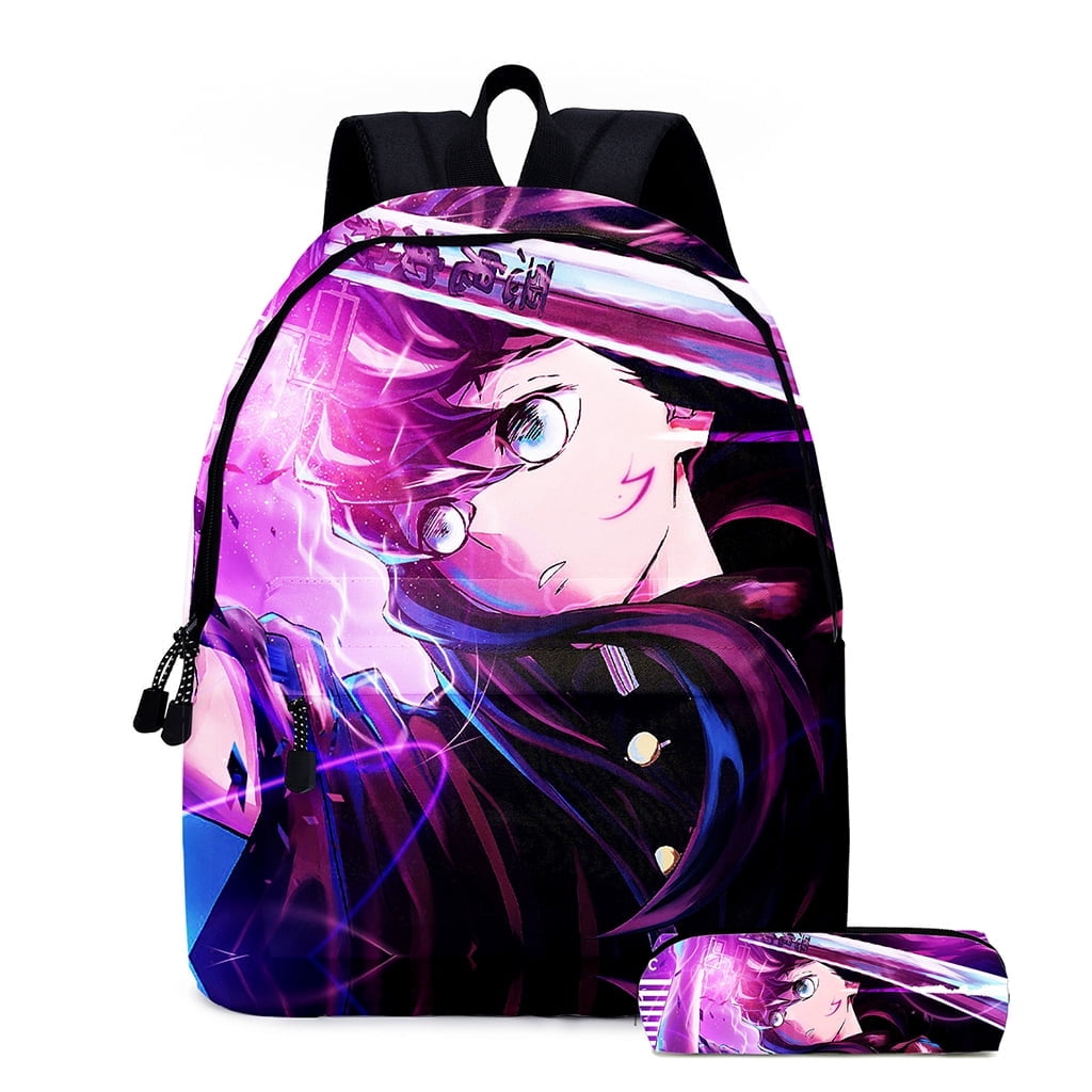 Cartoon School Bag 3D Print Bookbag Animated Shoulder Bag Casual Anime Backpack Demon Slayer Tanjirou Nezuko Daypack Cosplay Backpacks School Back Pack for Women Men Teen Boys Girls Anime Fans K B