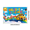 thumbnail image 1 of Cartoon School Bus Back to School Kids Educational Rainbow Banner for Classroom Decoration School Event Welcome Party, 1 of 6