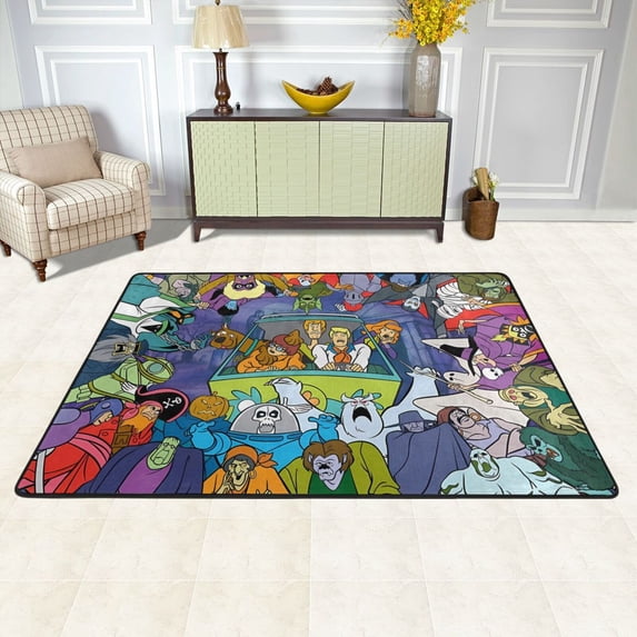 Cartoon Scooby-Doo Rugs Washable Cover Floor Rug Carpets Bathroom Decorations For Kitchen Bedroom Indoor Outdoor 72"X48"