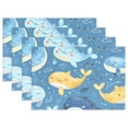 thumbnail image 1 of Cartoon Sea Animals 12×18 inch Placemats Heat Resistant Washable Foldable Rectangular Placemats Set Decoration Indoor Outdoor for Kitchen Dining Table 6PCs, 1 of 8
