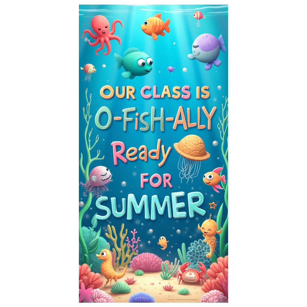 Cartoon Sea Animals Classroom Banner Creative Underwater Classroom ...
