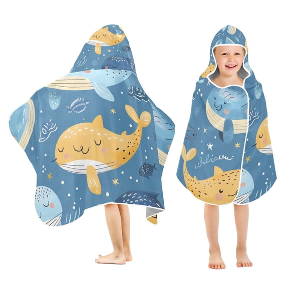 Cartoon Sea Animals Kid Bath Towels Bath Beach Towel Super Soft and Absorbent for Kid Girl Boy Babie Toddler Infant