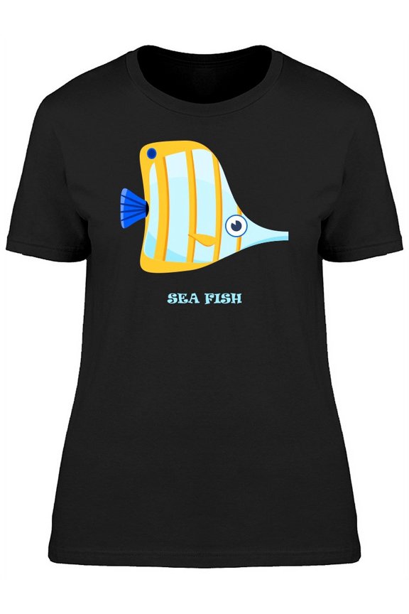 Cartoon Sea Fish T-Shirt Women -Image by Shutterstock, Female Large