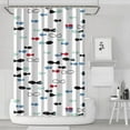 thumbnail image 1 of Cartoon Sea Life Fish Print Shower Curtain 72x72 Inch, Waterproof Polyester Fabric with Hooks for Kids or Nautical-Themed Bathroom, 1 of 5