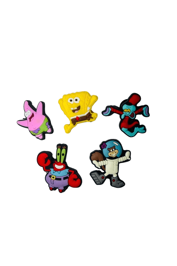 Cartoon Sea Sponge Bob Sally Bikini Starfish Crab Decorative Charms for Clogs, Bracelets, Purses, DIY Crafts