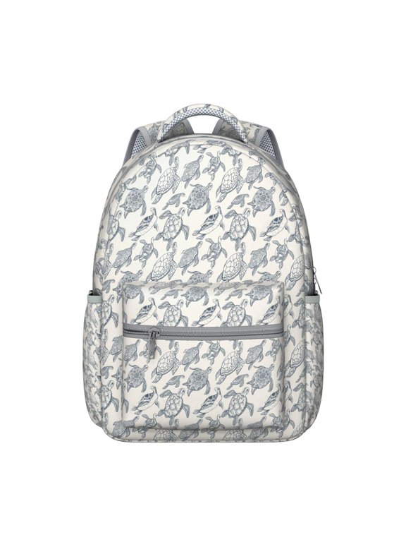 Cartoon Sea Turtle and Coral Reef Student Backpack Durable Waterproof School Bag, Adjustable Straps, Breathable Foam Padding, Large Capacity for Outdoor Activities and Beach