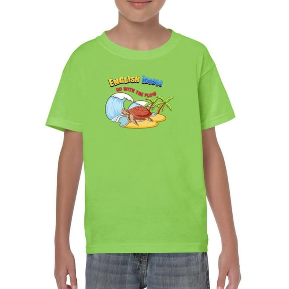 Cartoon Sea Turtle English Idiom T-Shirt Juniors -Image by Shutterstock,  Small