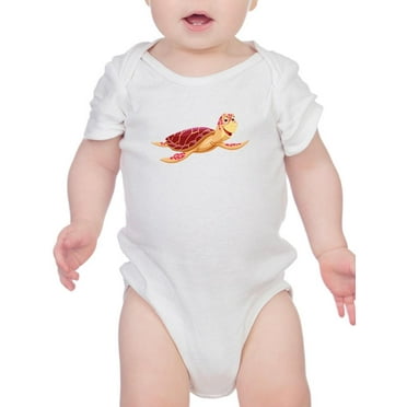 Cartoon Sea Turtle Happy Bodysuit Infant -Image by Shutterstock,  24 Months