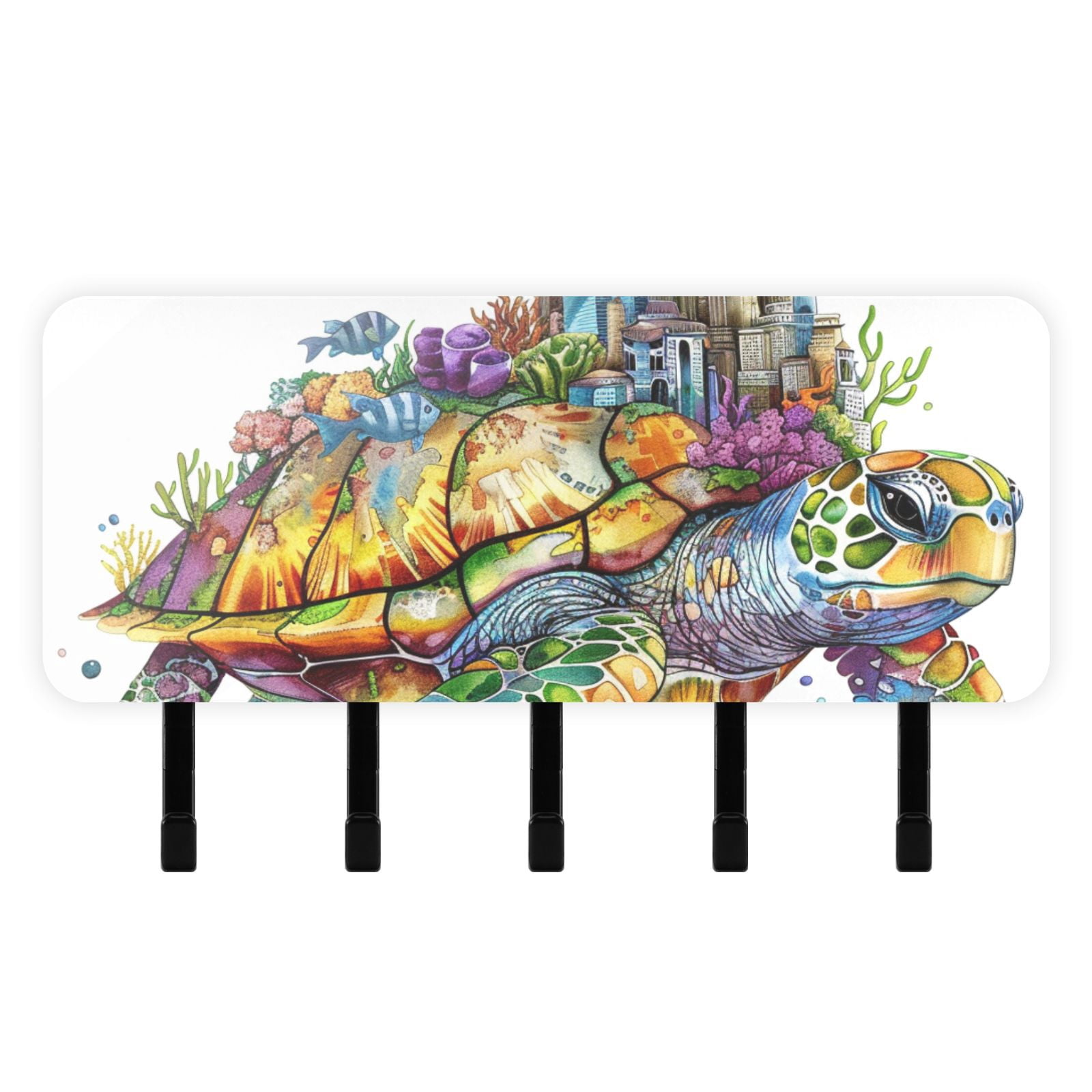 Turtle Mail Cartoon Sea Turtle Mail Holder Organizer Wall Mount with Shelf Key ...