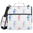 Cartoon Seahorses with Pastel Color Binder Bag with Shoulder Strap 3 ...