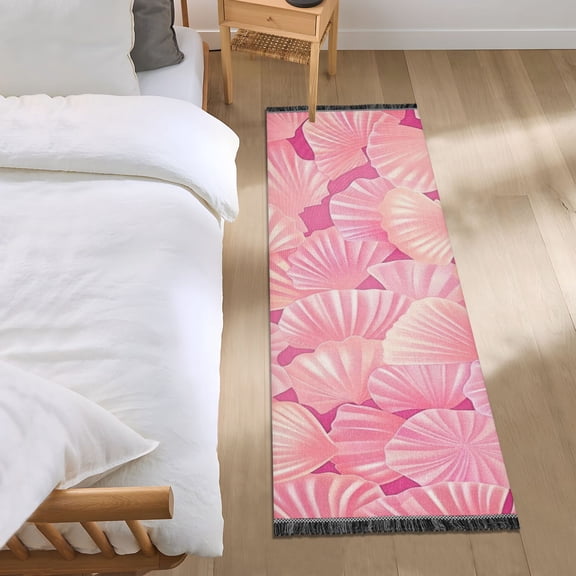 Cartoon Seashells Runner Area Rug 2x6 Soft Non-Slip Washable Bedside Carpet for Hallway Bedroom Living Room Home Decor