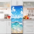 thumbnail image 1 of Cartoon Seaside Beach Refrigerator Door Sticker Watercolor Painting Sea Mural rative Fridge Door Art Decals for Living Room, 1 of 6