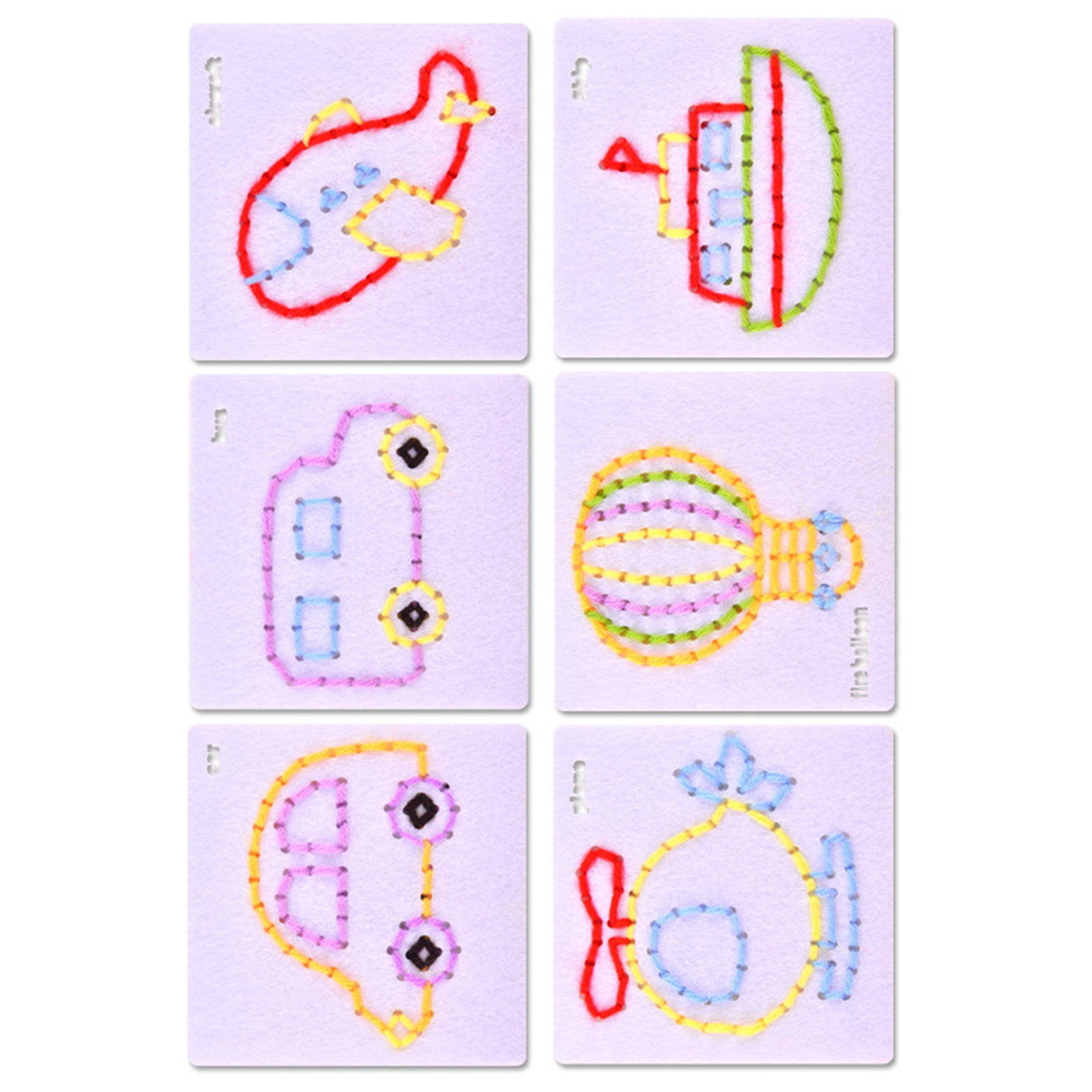 Cartoon Sewing Kits Toy Craft Project Set Lacing Threading Toy For ...