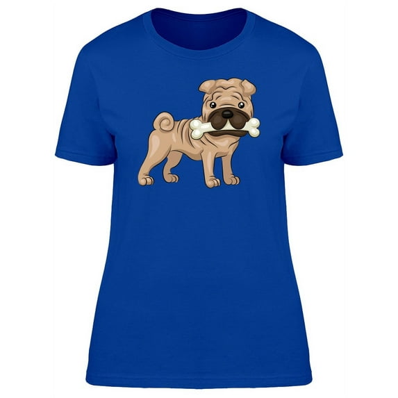 Cartoon Shar Pei With A Bone T-Shirt Women -Image by Shutterstock, Female Large