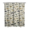 thumbnail image 1 of Cartoon Shark Dreamworld Curtain 72x84in, Waterproof Polyester Fabric with Hook Set, Cute and Whimsical Ocean Design for Child’s Bath or Undersea-Themed Room, 1 of 5